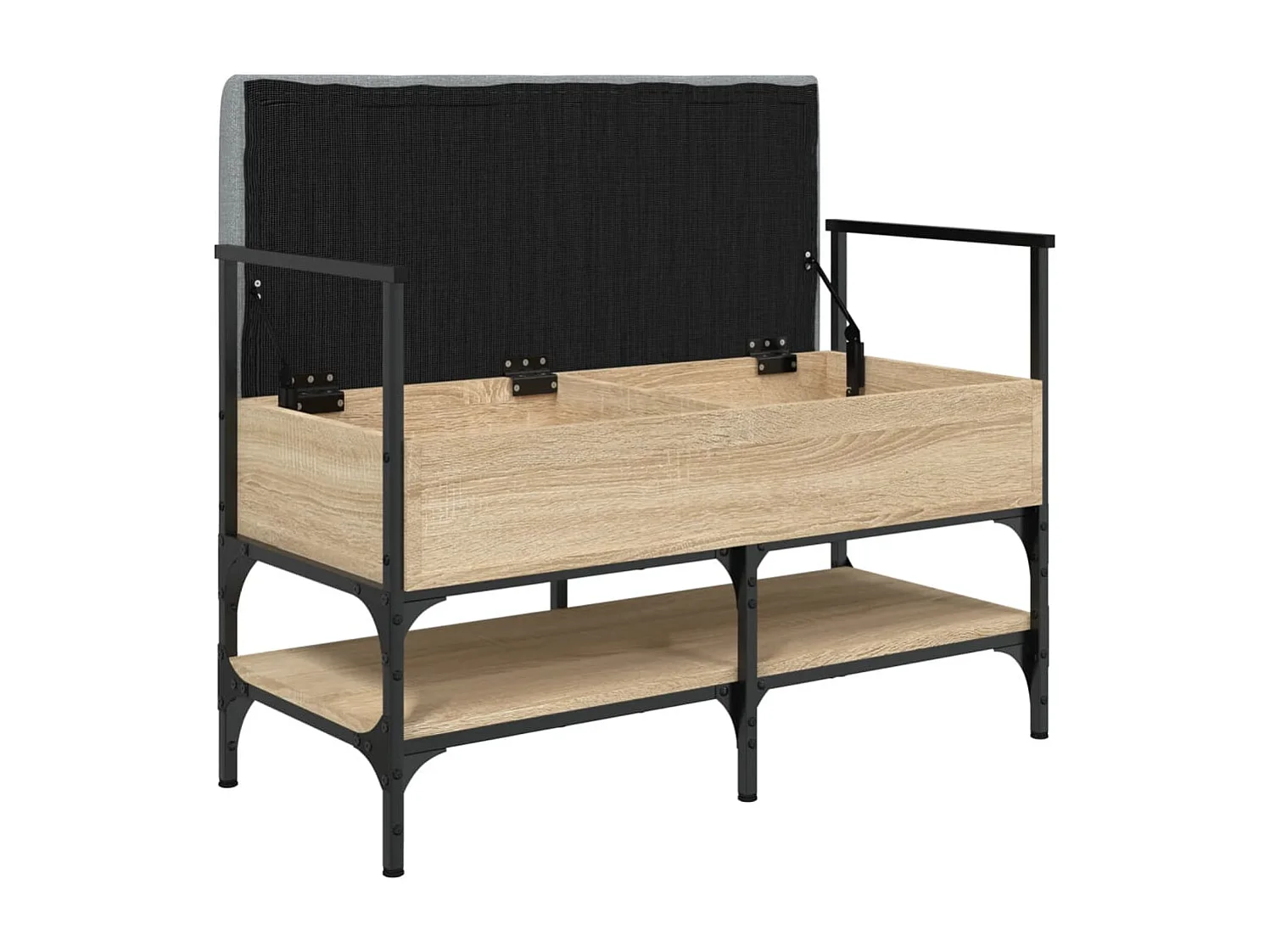 Panca portascarpe in rovere Sonoma 85,5x42x57,5 cm in legno ingegnerizzato