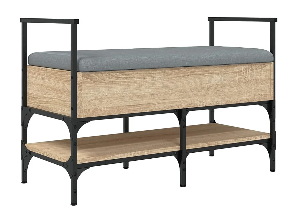 Panca portascarpe in rovere Sonoma 85,5x42x57,5 cm in legno ingegnerizzato