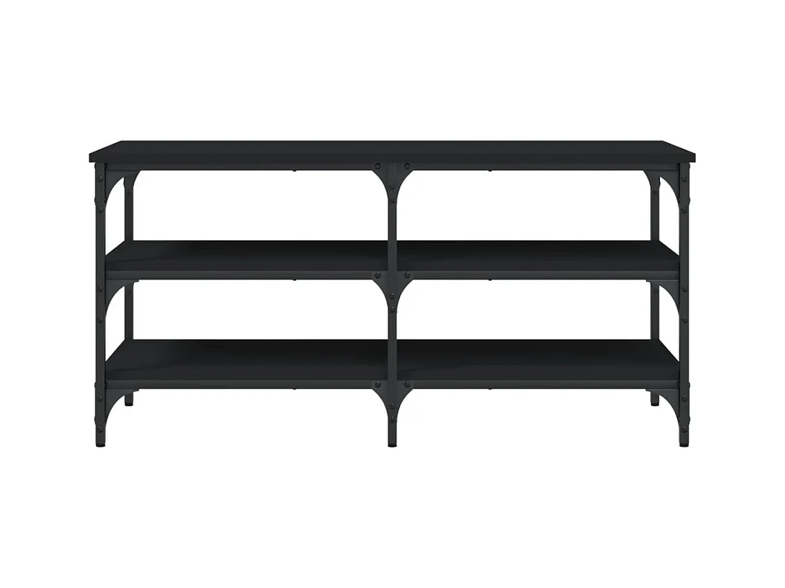 Panca portascarpe nera 100x38,5x49 cm in legno ingegnerizzato