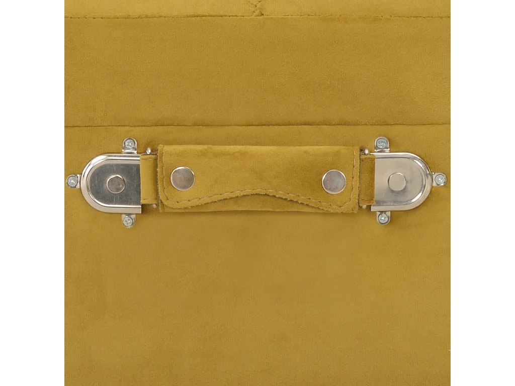Sgabello contenitore in velluto giallo senape da 40 cm