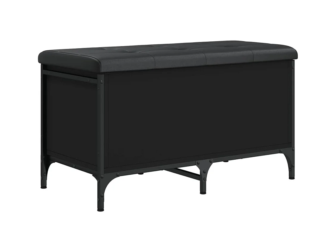 Panca contenitore nera 82x42x45 cm in legno ingegnerizzato