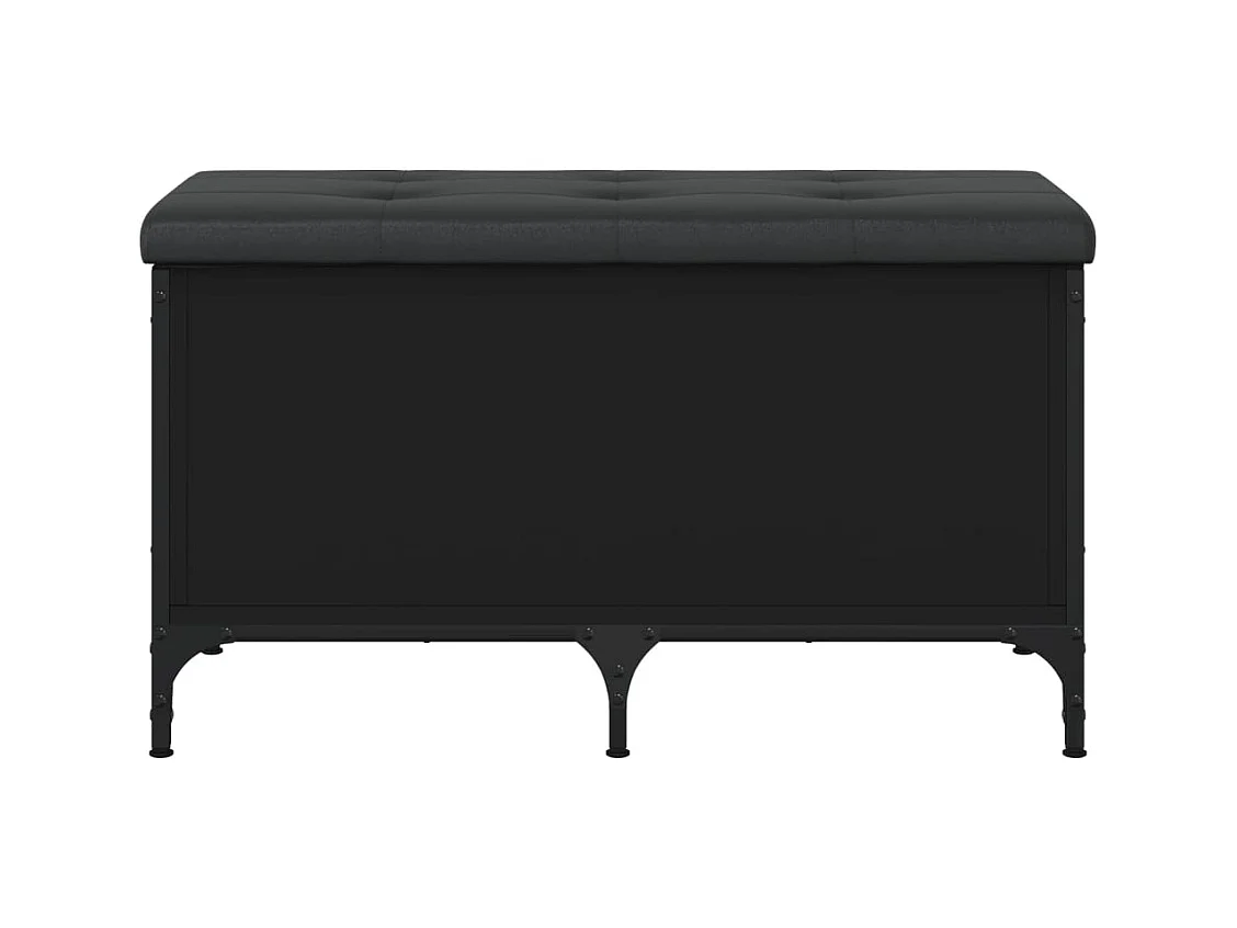 Panca contenitore nera 82x42x45 cm in legno ingegnerizzato