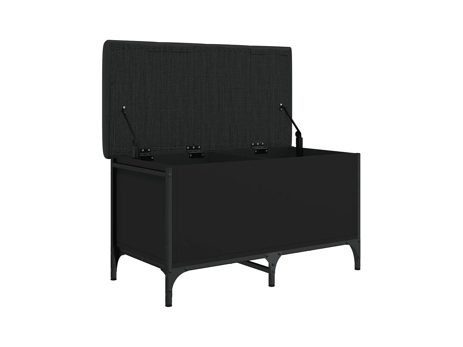 Panca contenitore nera 82x42x45 cm in legno ingegnerizzato