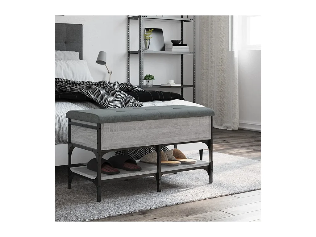 Schuhbank Sonoma grau 82x42x45 cm Holzwerkstoff