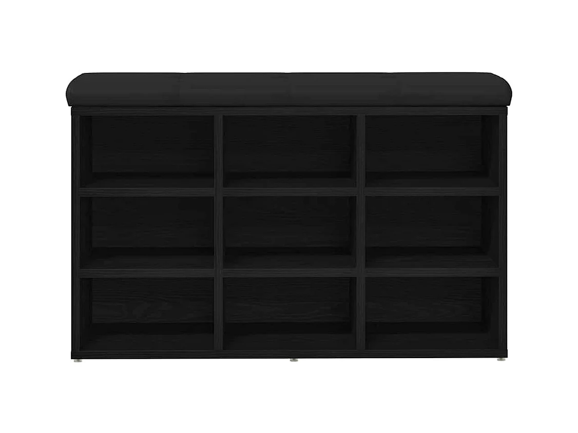 Banc à chaussures Noir 80 x 30 x 48 cm Bois d'ingénierie