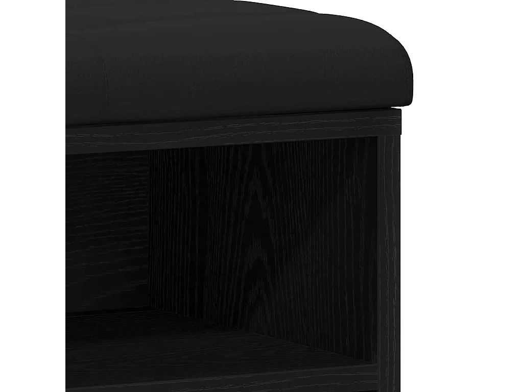 Banc à chaussures Noir 80 x 30 x 48 cm Bois d'ingénierie