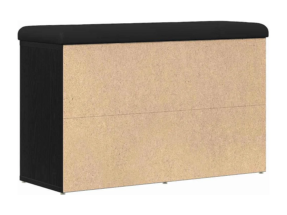 Banc à chaussures Noir 80 x 30 x 48 cm Bois d'ingénierie