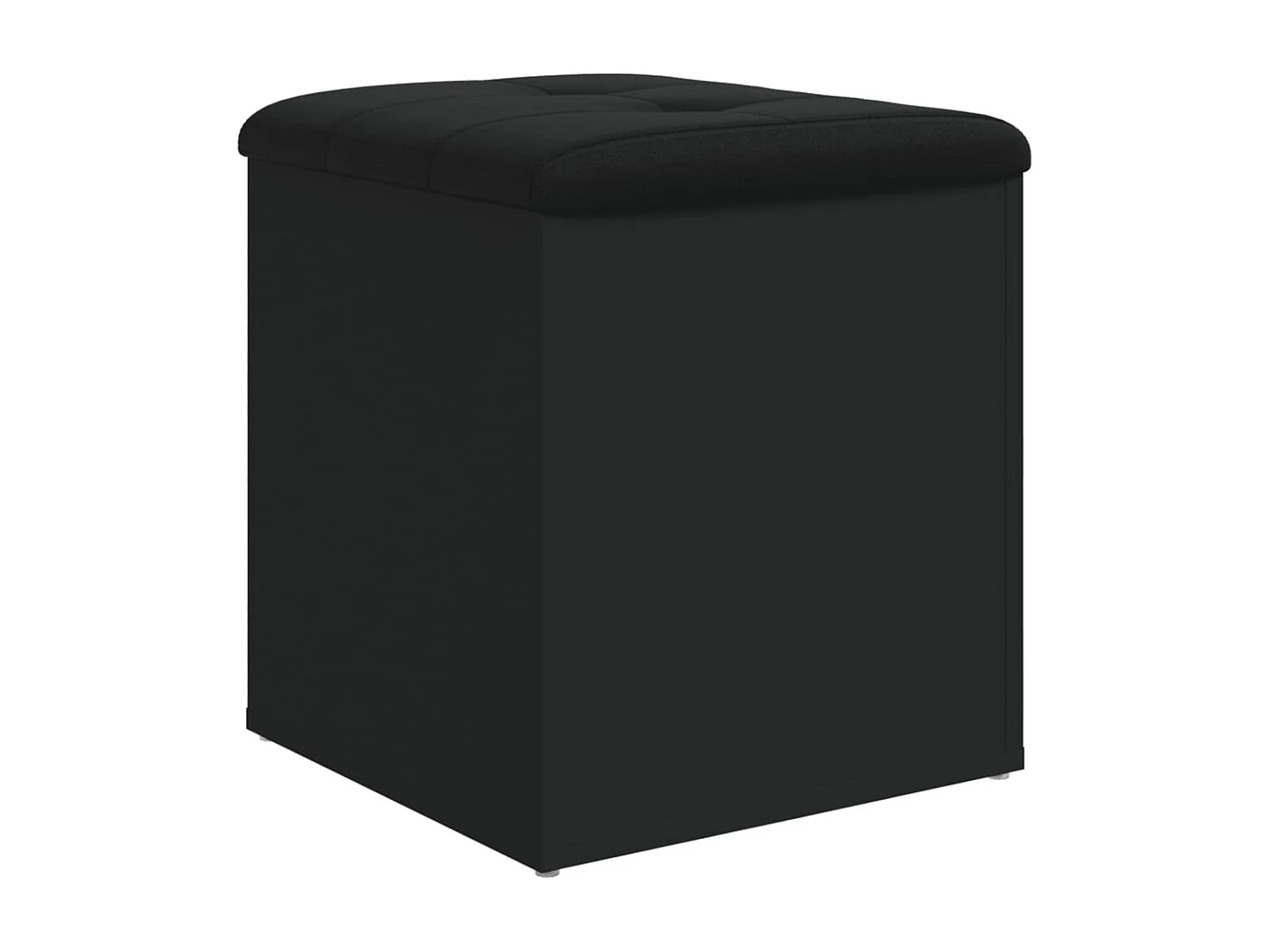 Banco de almacenaje negro 42x42x45 cm madera de ingeniería