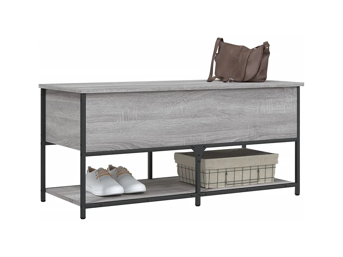 Sonoma graue Aufbewahrungsbank 100x42,5x47 cm Holzwerkstoff