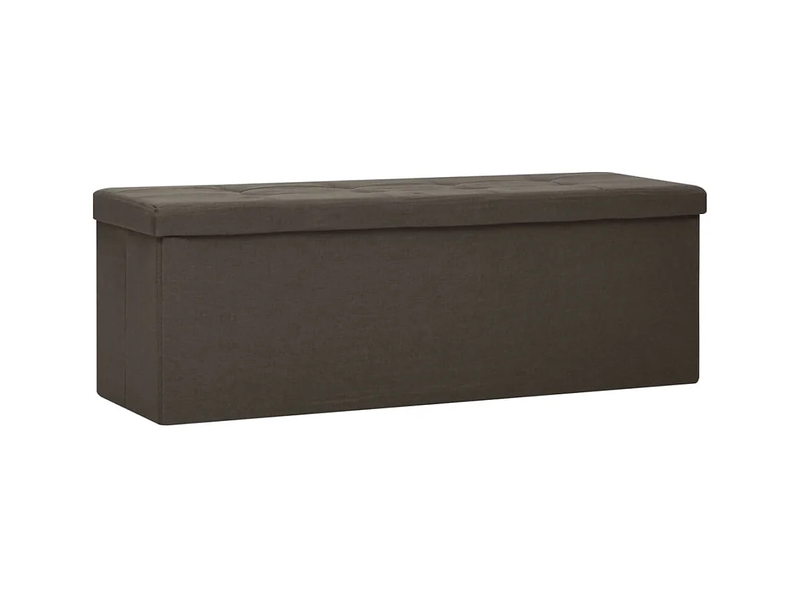 Donkerbruine opvouwbare opbergbank van imitatielinnen