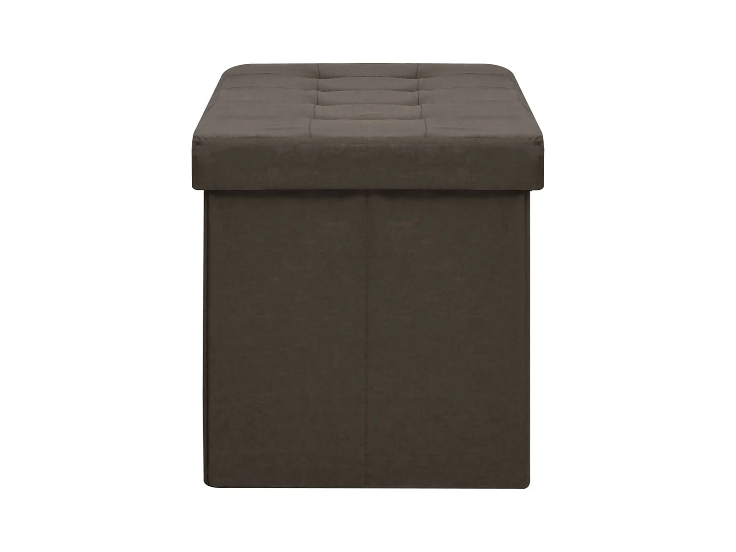 Donkerbruine opvouwbare opbergbank van imitatielinnen