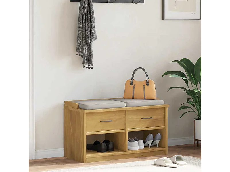 Banc de couloir SANDNES 87x40x50 cm bois de pin massif