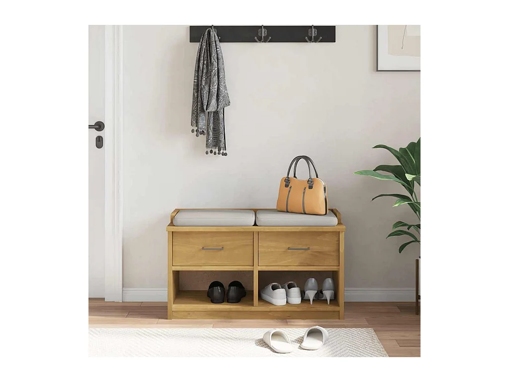 Banc de couloir SANDNES 87x40x50 cm bois de pin massif