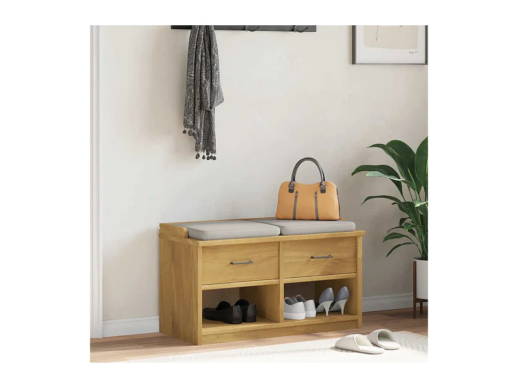 Banc de couloir SANDNES 87x40x50 cm bois de pin massif