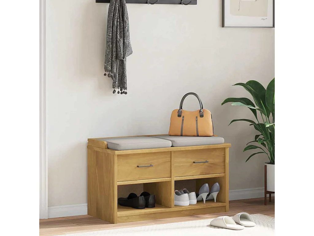 Banc de couloir SANDNES 87x40x50 cm bois de pin massif