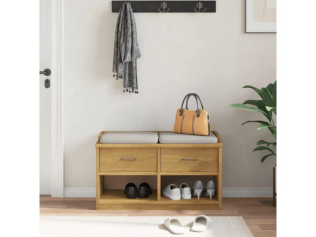 Banc de couloir SANDNES 87x40x50 cm bois de pin massif