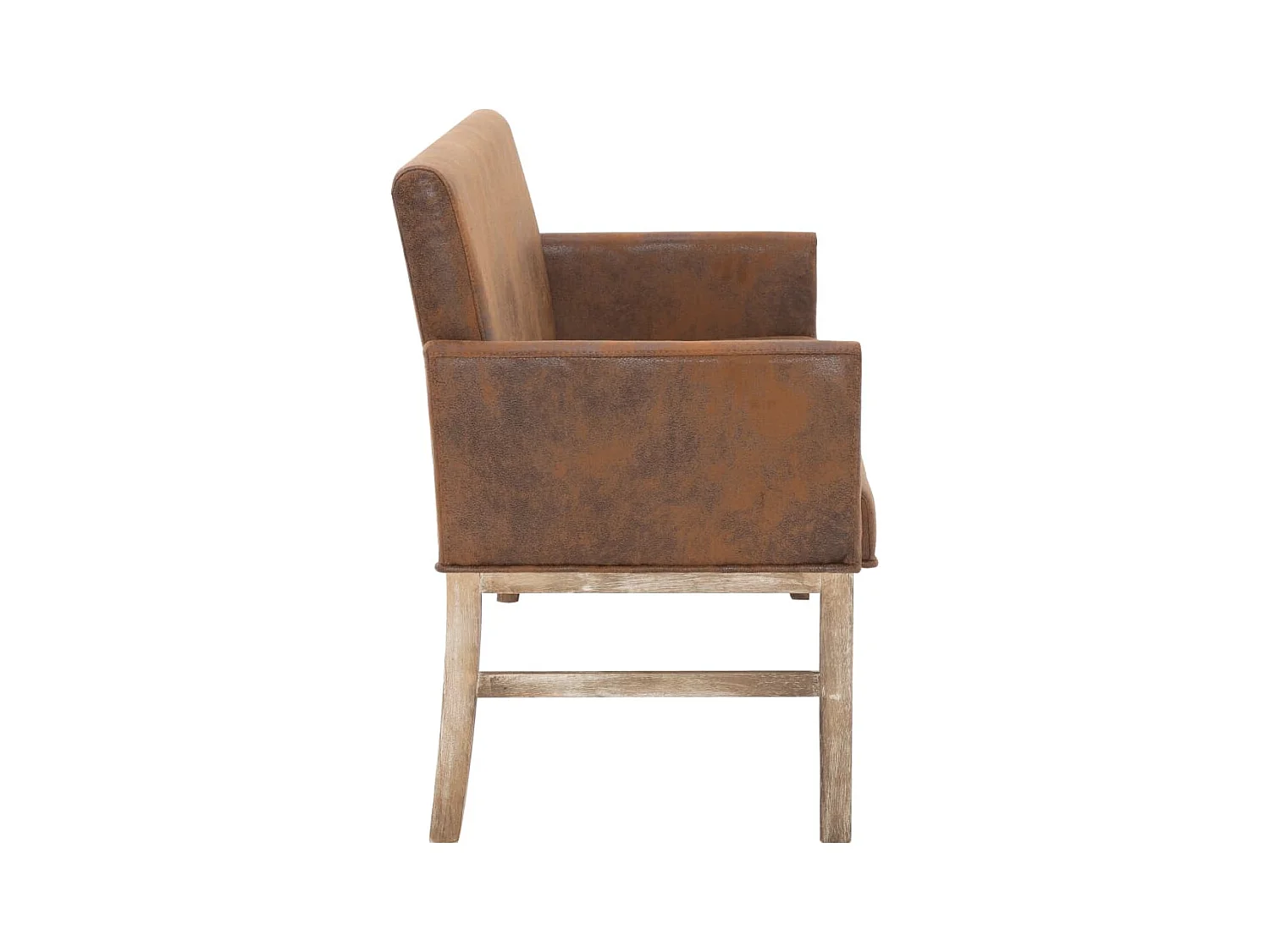 Bank met armleuning 140 cm Bruin Suède kunstleer