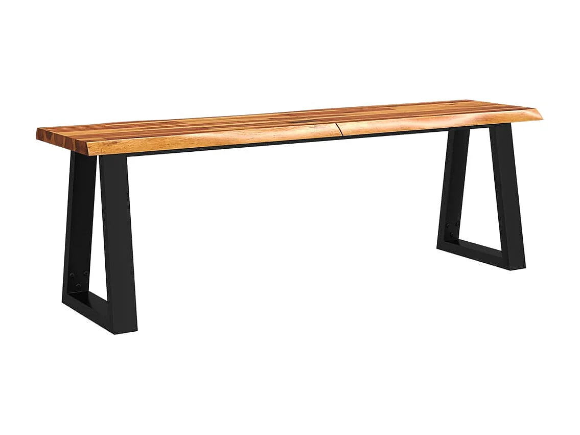 Panca con bordo vivo 140 cm in legno massello di acacia