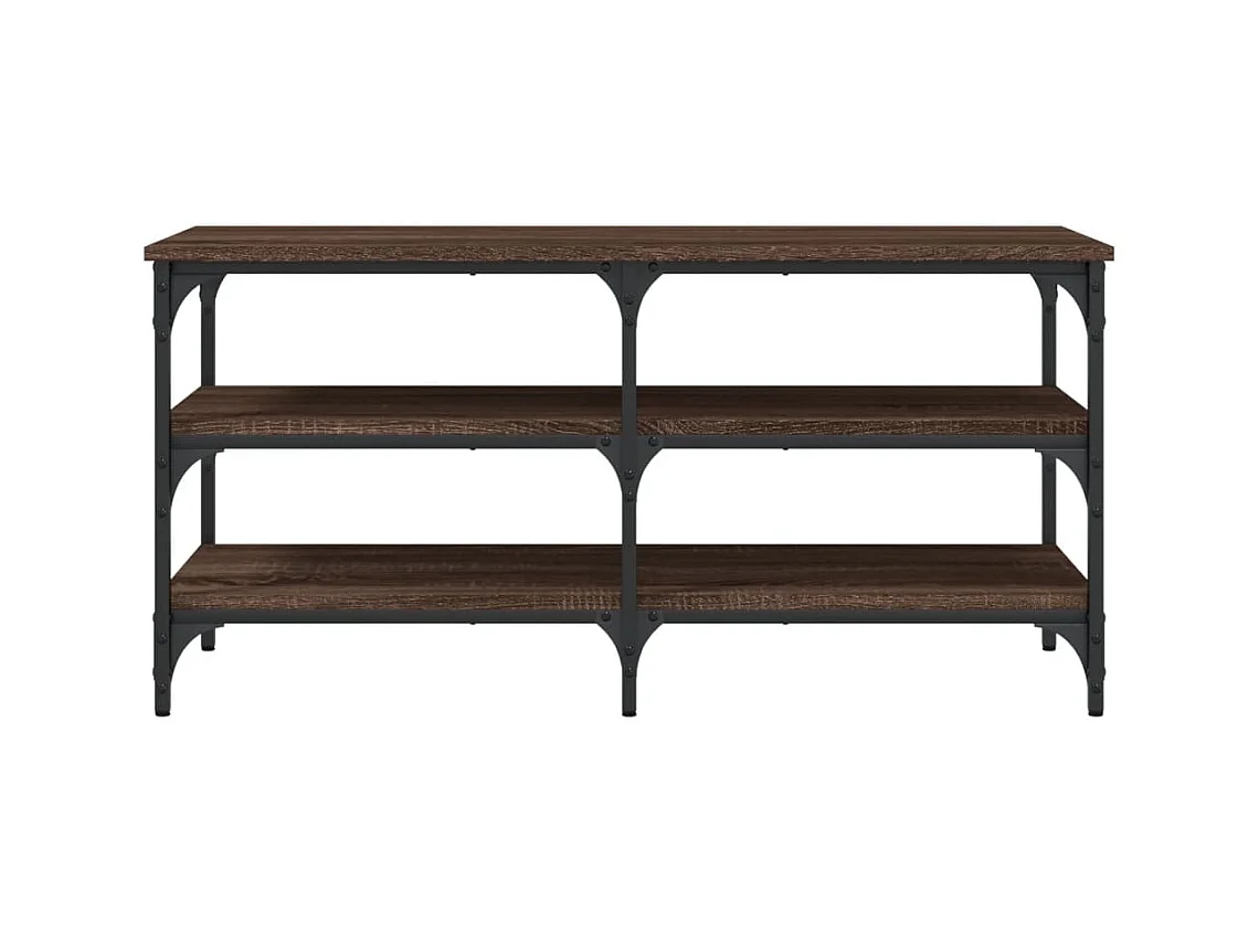 Panca portascarpe rovere marrone 100x38,5x49 cm legno ingegnerizzato