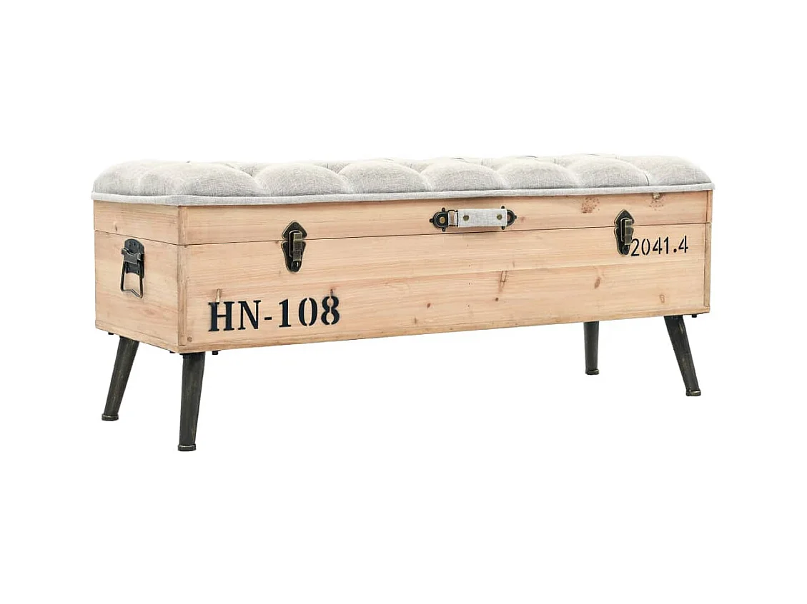 Sitzbank mit Stauraum 110 cm Massivholz Tannenholz