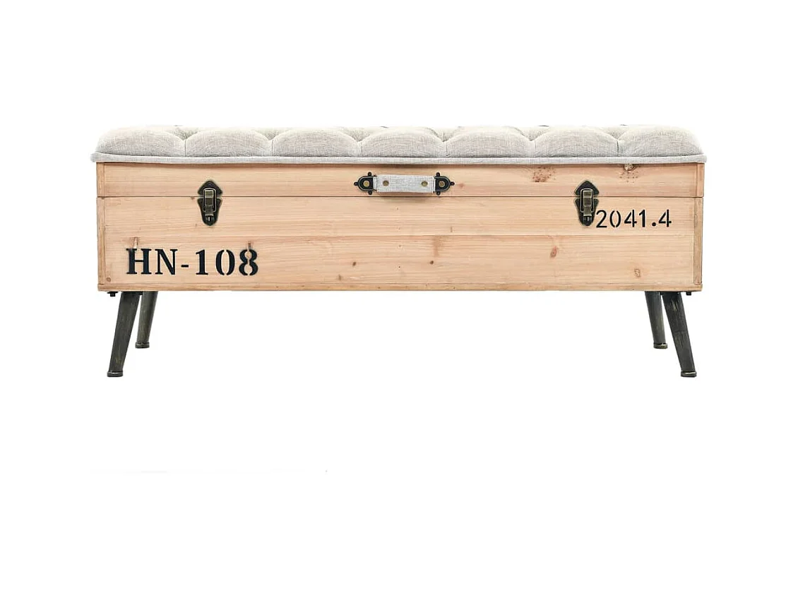 Sitzbank mit Stauraum 110 cm Massivholz Tannenholz