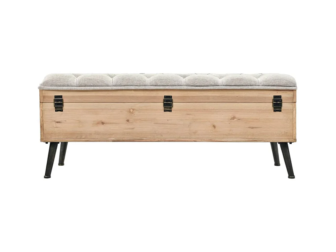 Sitzbank mit Stauraum 110 cm Massivholz Tannenholz