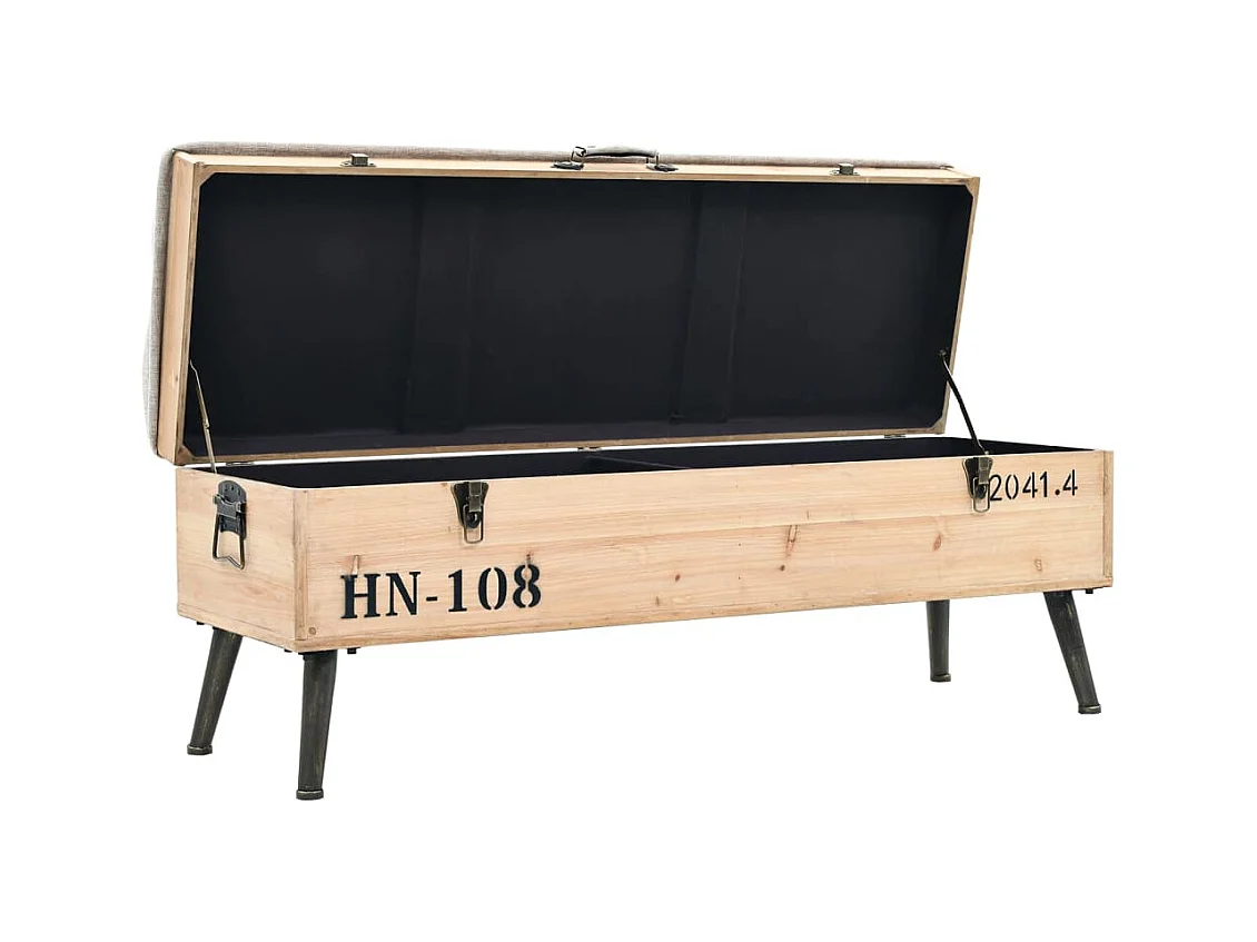 Sitzbank mit Stauraum 110 cm Massivholz Tannenholz