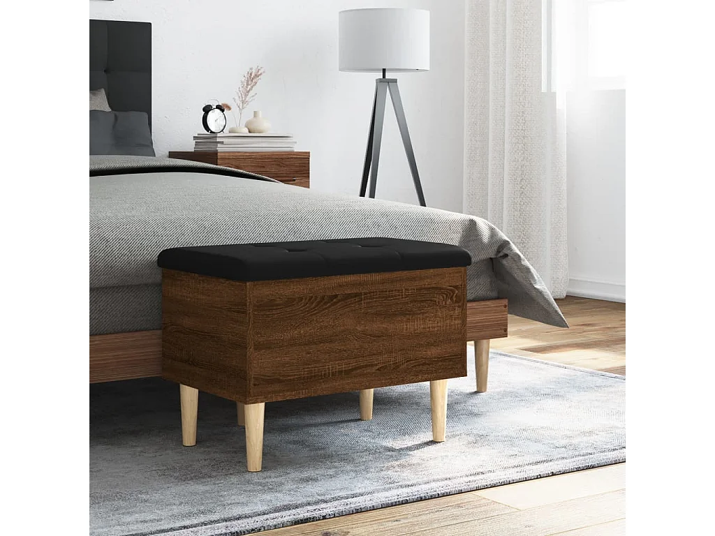 Panca contenitore in rovere marrone 62x42x46 cm in legno ingegnerizzato