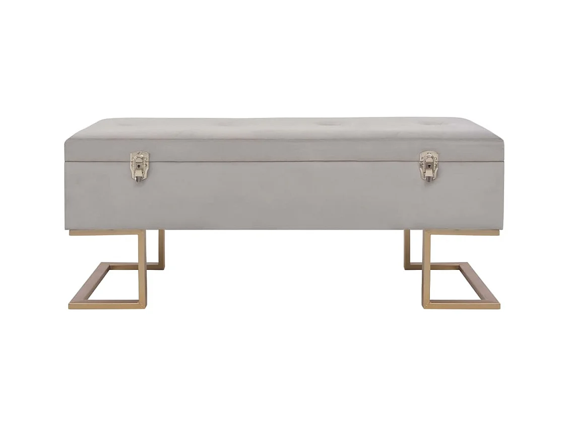 Bank mit Staufach 105 cm Grau Samt