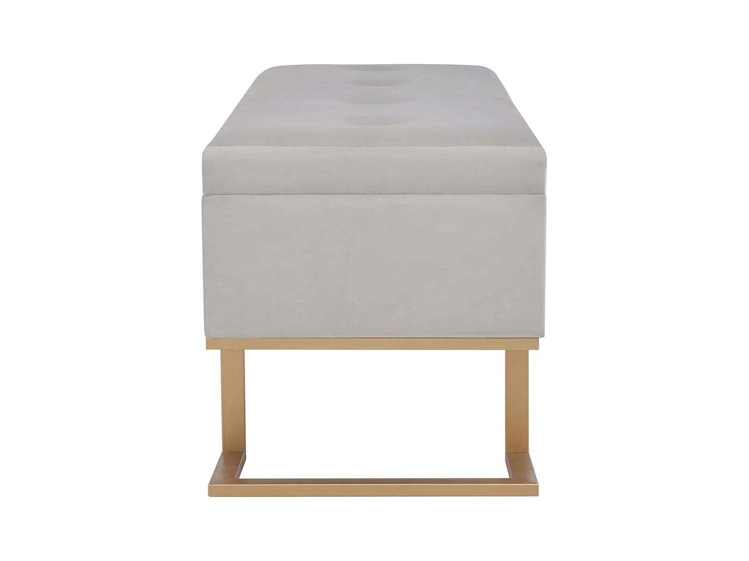 Bank mit Staufach 105 cm Grau Samt