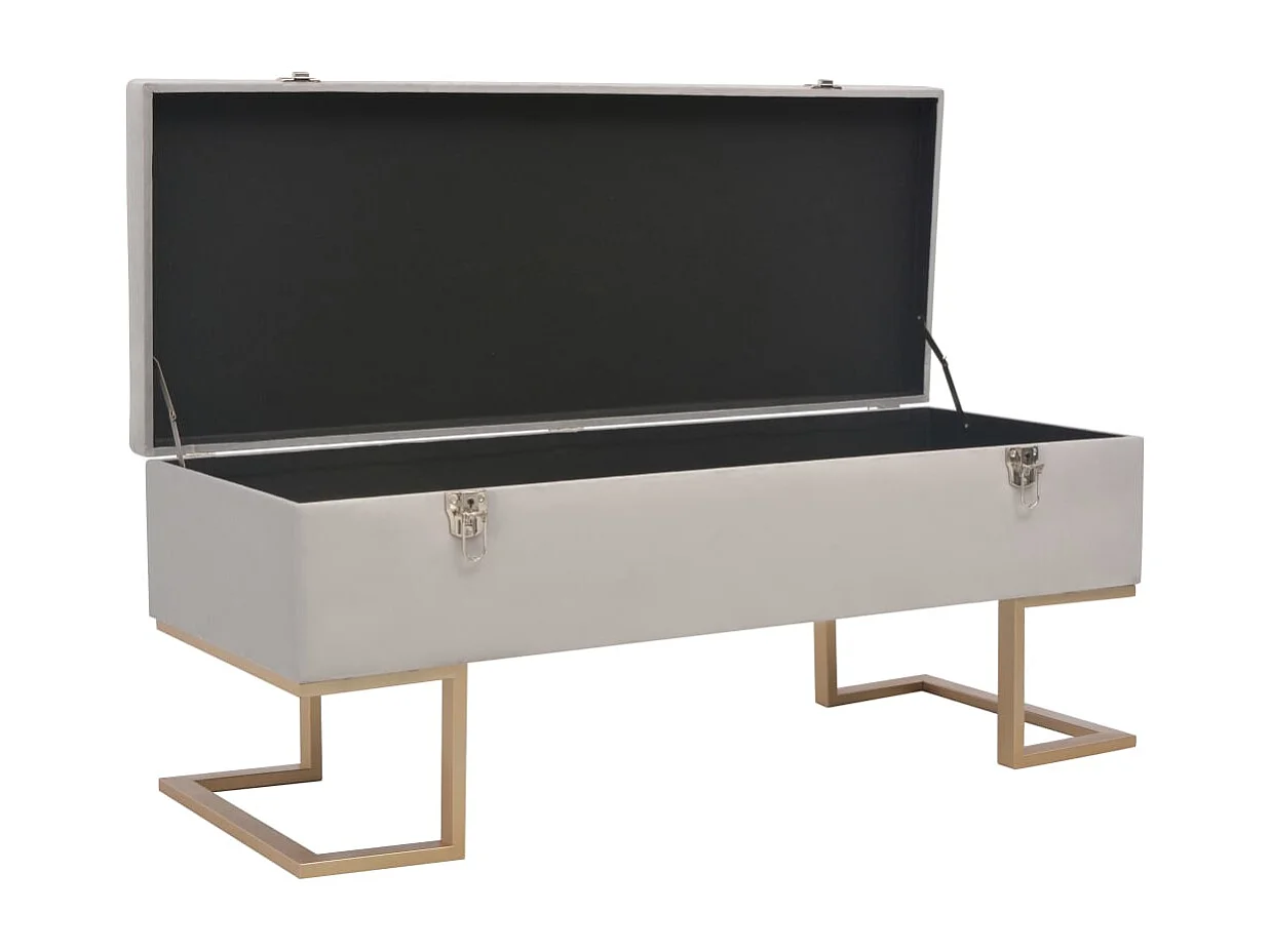 Panca con vano contenitore 105 cm Grigio Velluto