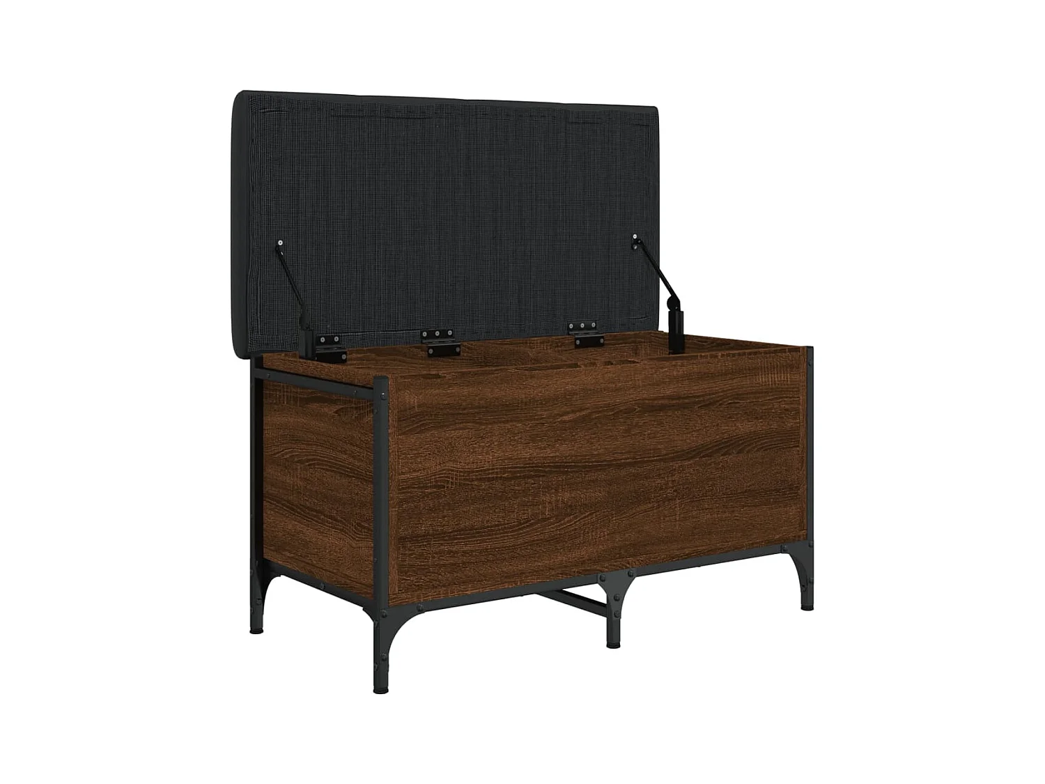 Bruine eikenhouten opbergbank 82x42x45 cm Bewerkt hout