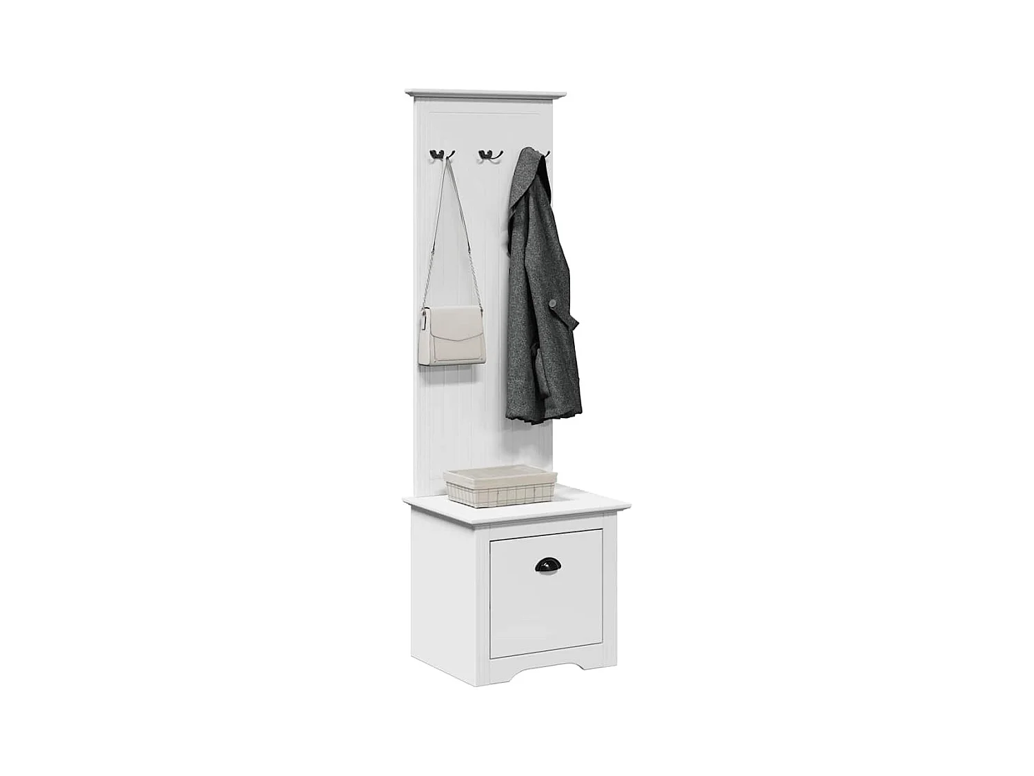 Armoire de couloir avec crochets BODO blanc 50x40x157 cm