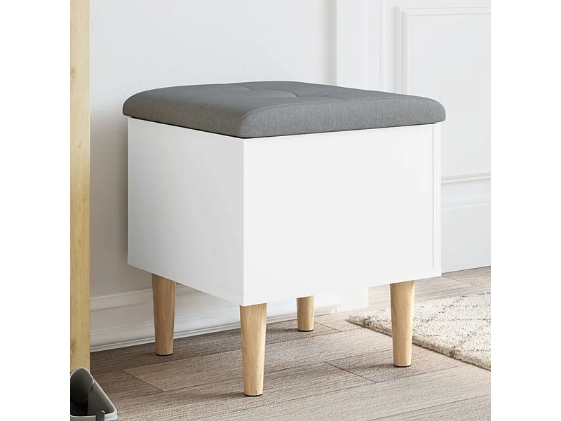 Banco de almacenaje blanco 42x42x46 cm madera de ingeniería