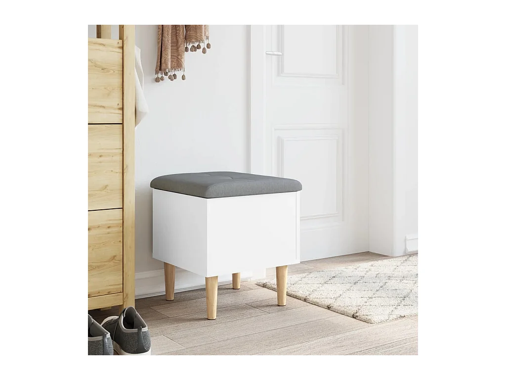 Weiße Aufbewahrungsbank 42x42x46 cm Holzwerkstoff