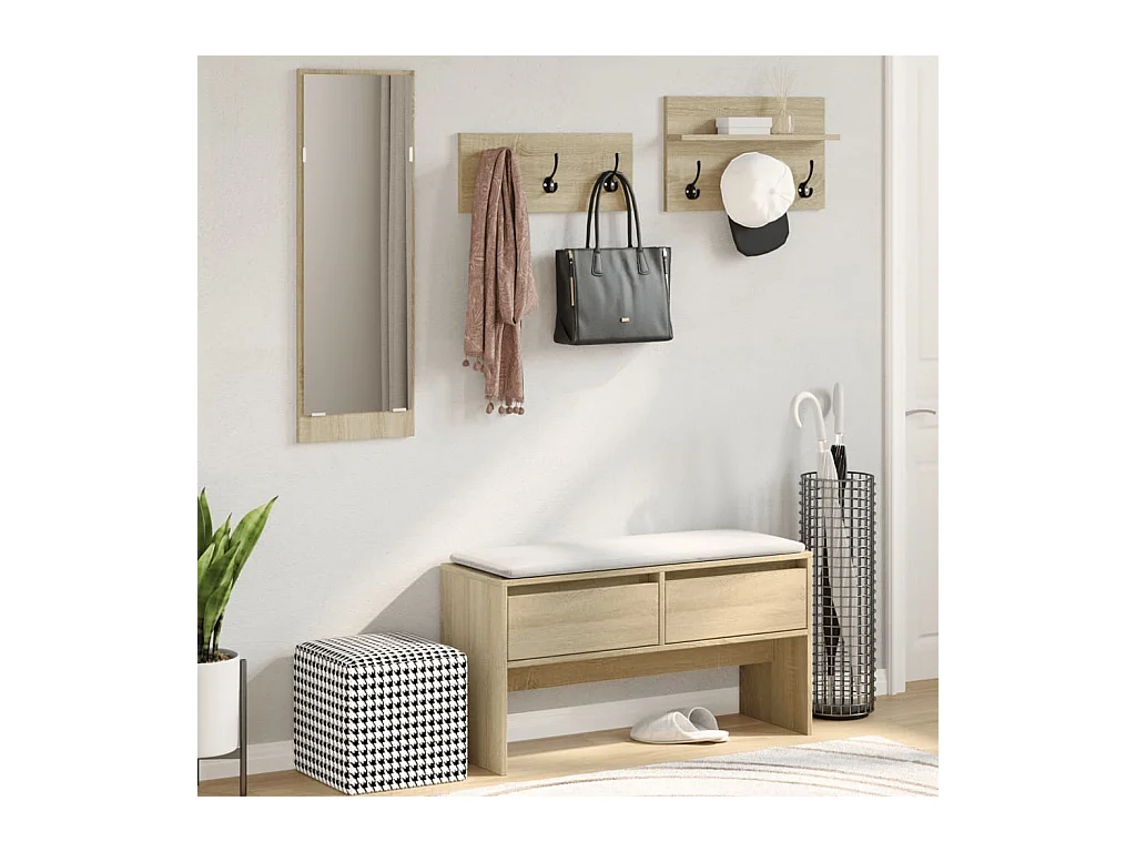 4-teiliges Flurmöbel-Set Sonoma-Eiche