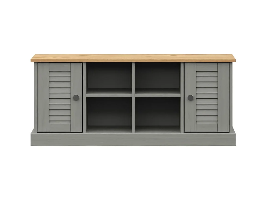 VIGO graue Schuhbank 106x35x45 cm massives Kiefernholz