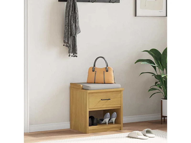 Panca da ingresso SANDNES 45x40x50 cm in legno massello di pino