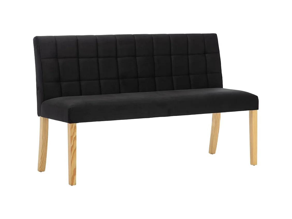 Bank 140 cm Zwart Fluweel