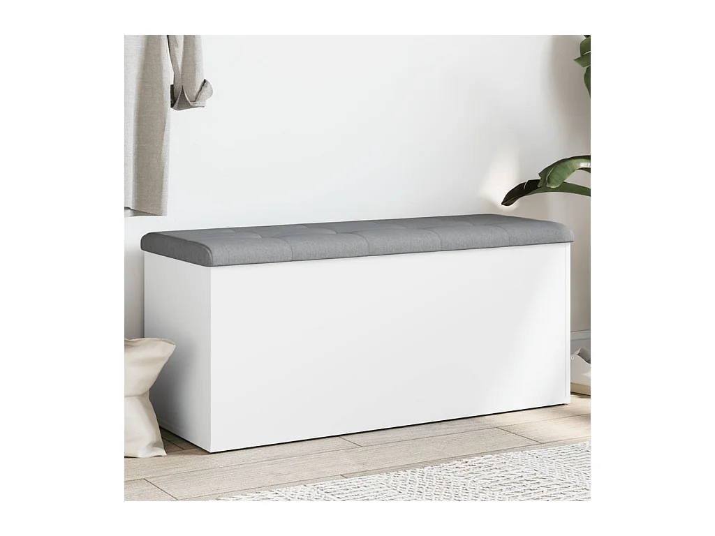 Weiße Aufbewahrungsbank 102x42x45 cm Holzwerkstoff