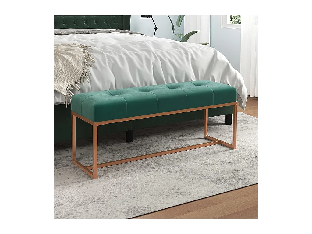 Donkergroene bank 110x36x45 cm fluweel