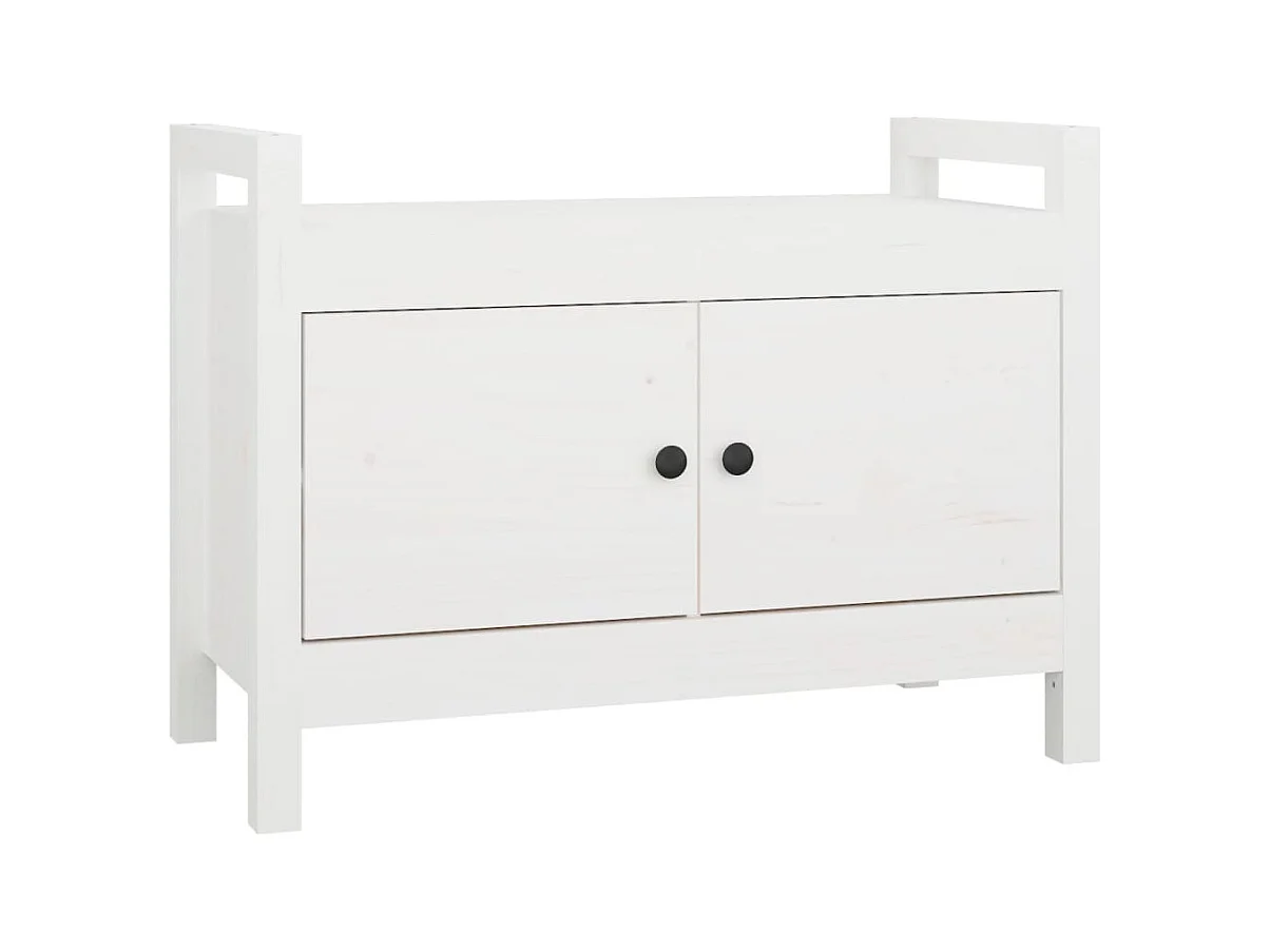 Banc d'entrée Blanc 80x40x60 cm Bois de pin massif