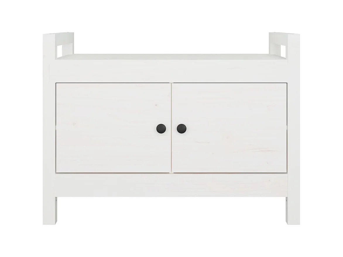Banc d'entrée Blanc 80x40x60 cm Bois de pin massif