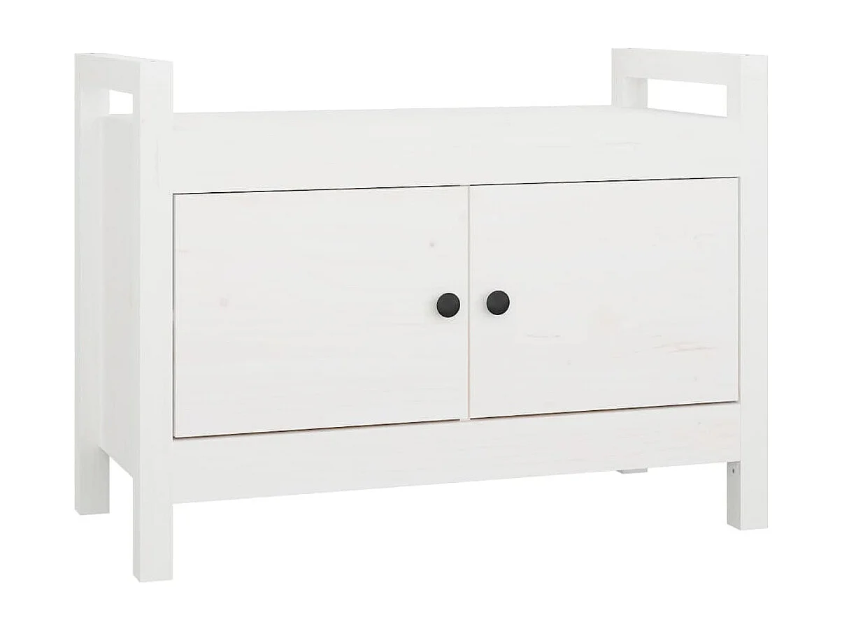Panca da ingresso bianca 80x40x60 cm Legno massello di pino