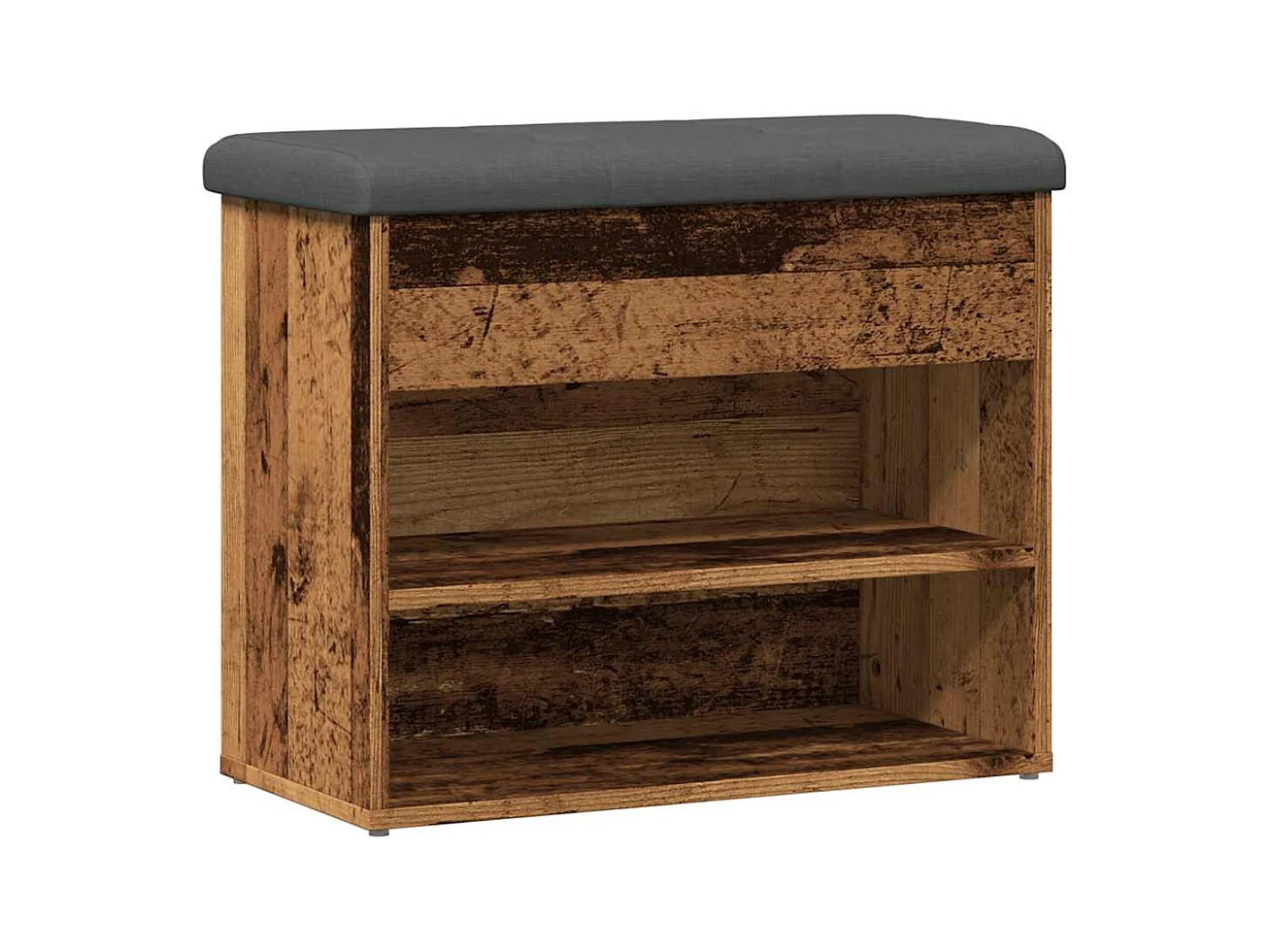 Banc à chaussures vieux bois 62x32x50 cm bois d'ingénierie