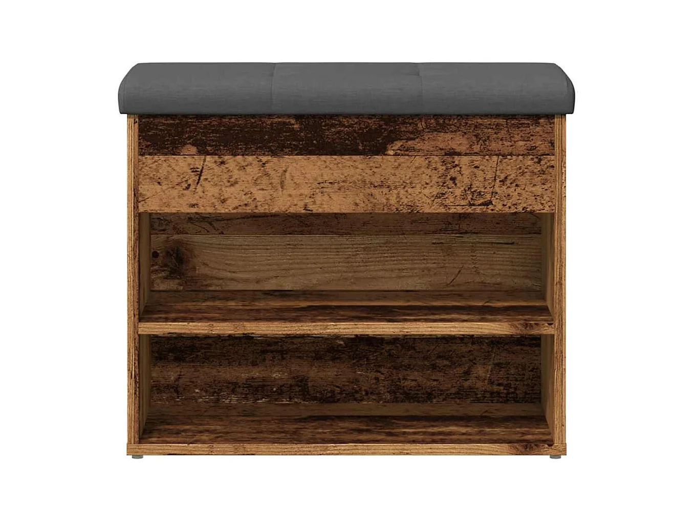 Banc à chaussures vieux bois 62x32x50 cm bois d'ingénierie