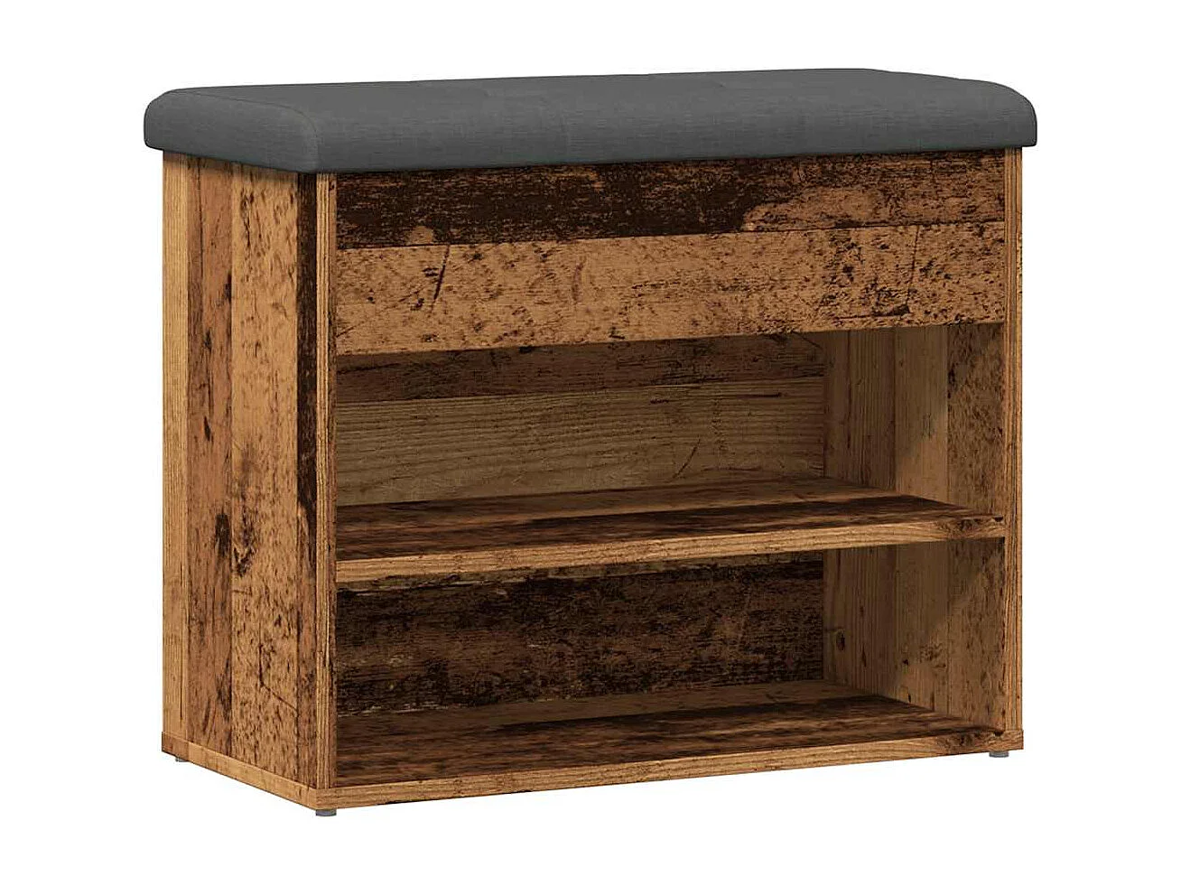 Banc à chaussures vieux bois 62x32x50 cm bois d'ingénierie
