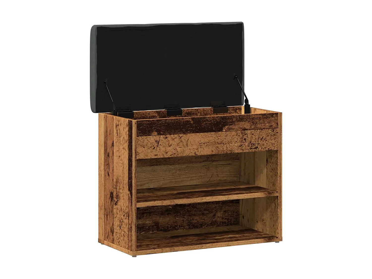 Banc à chaussures vieux bois 62x32x50 cm bois d'ingénierie