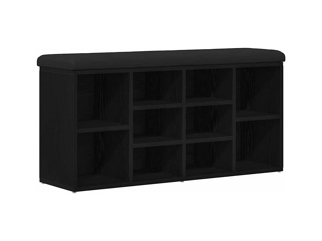 Banc à chaussures Noir 100 x 30 x 48 cm Bois d'ingénierie
