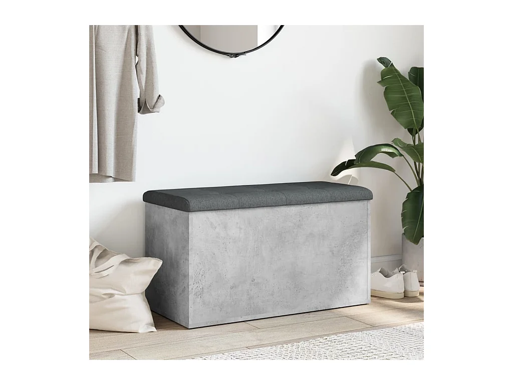 Betongraue Aufbewahrungsbank 82x42x45 cm Holzwerkstoff